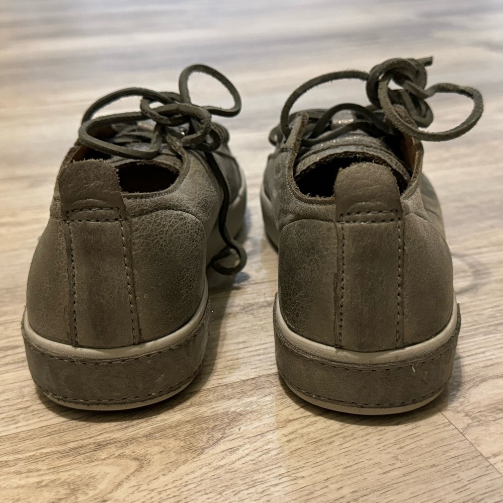 BLACKSTONE Gray FULL LEATHER Women's Fashion Sneakers SIZE 36 EUC WORN ONCE - Picture 5 of 14